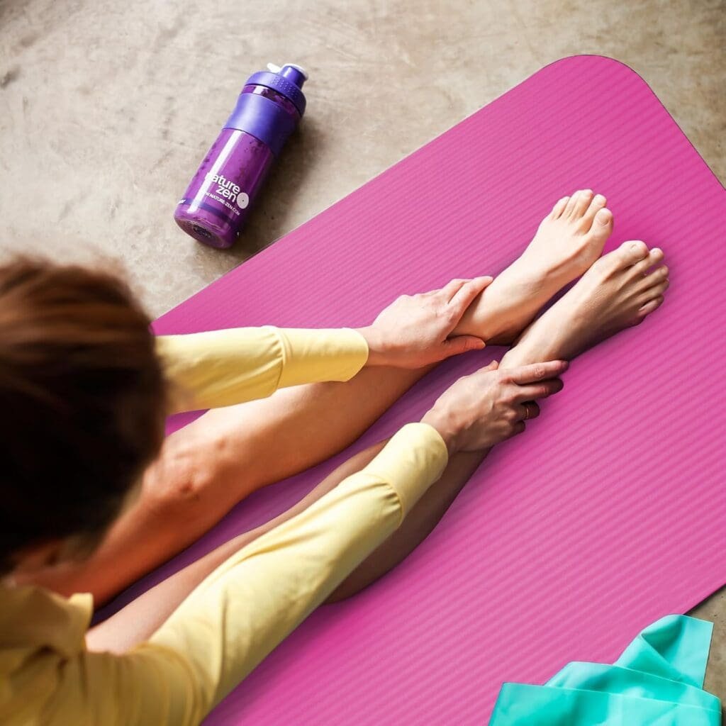 KAYMAN Yoga Mat – Multi-Purpose Extra Thick Foam Exercise Mats – Ideal Floor Mat for Pilates, Stretching, Resistance Workout Therapy – Home Gym Equipment Accessory